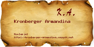 Kronberger Armandina névjegykártya